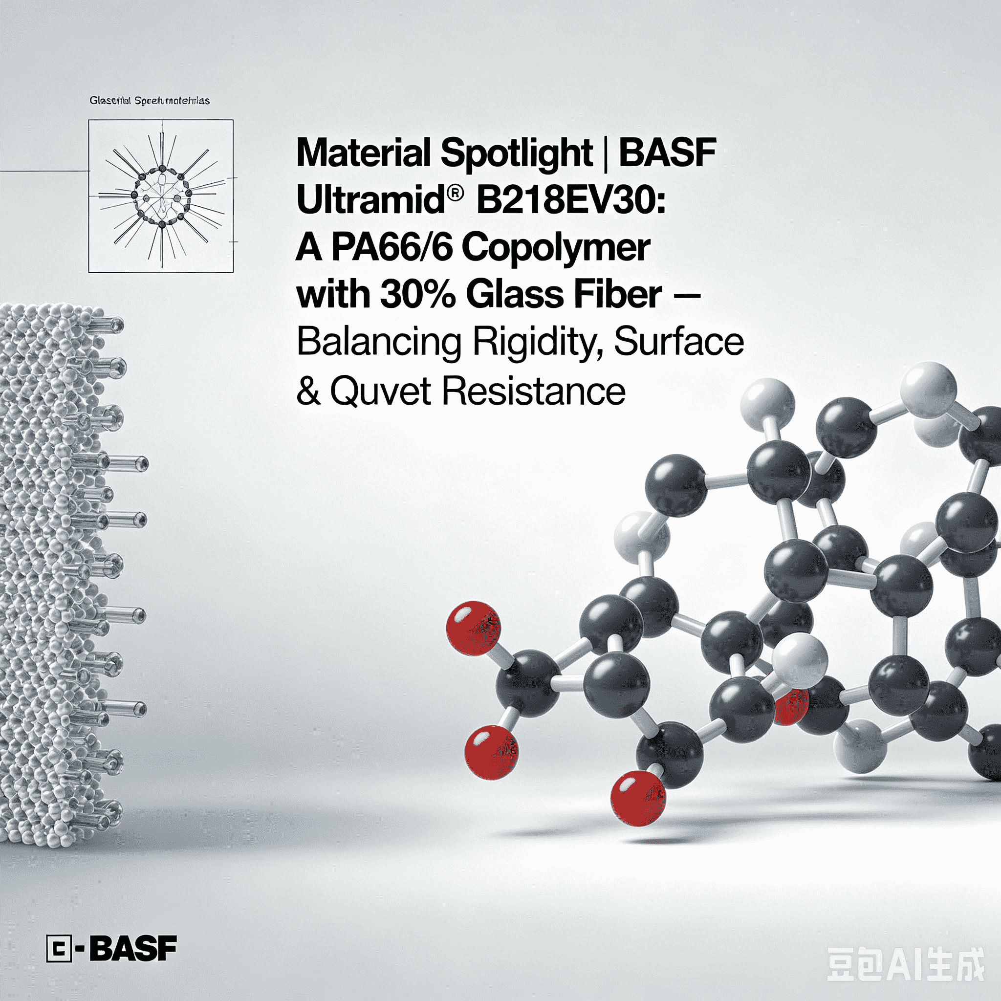 Material reflector | BASF Ultramid® B218EV30: Un copolimer PA66/6 cu 30% fibră de sticlă – echilibrează rigiditatea, calitatea suprafeței și rezistența la căldură
