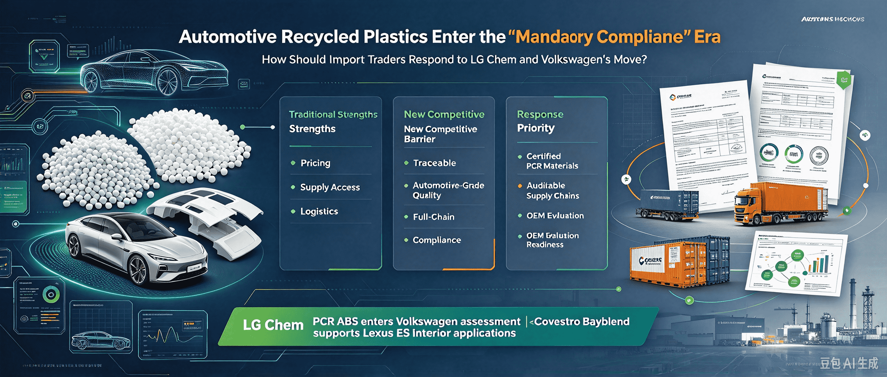 Materialele plastice reciclate pentru automobile intră în era „conformității obligatorii”: cum ar trebui să răspundă comercianții de import la mișcarea LG Chem și Volkswagen?
